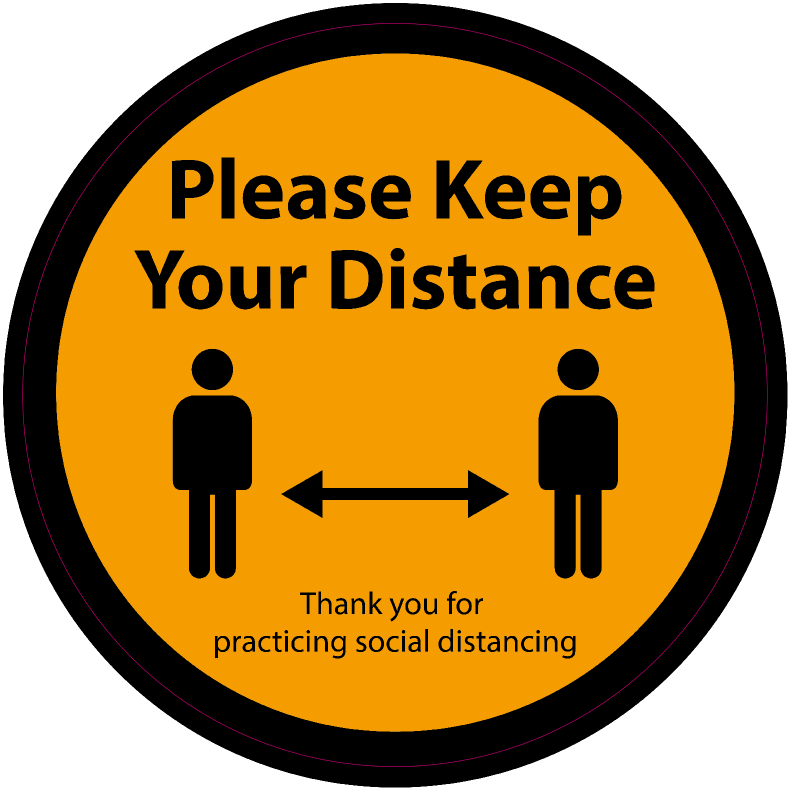 Social Distance Floor Sticker (orange)