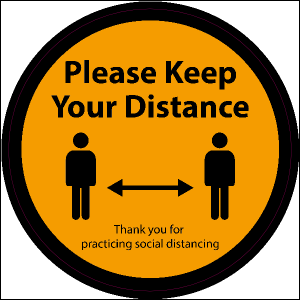 Social Distance Floor Sticker (orange)
