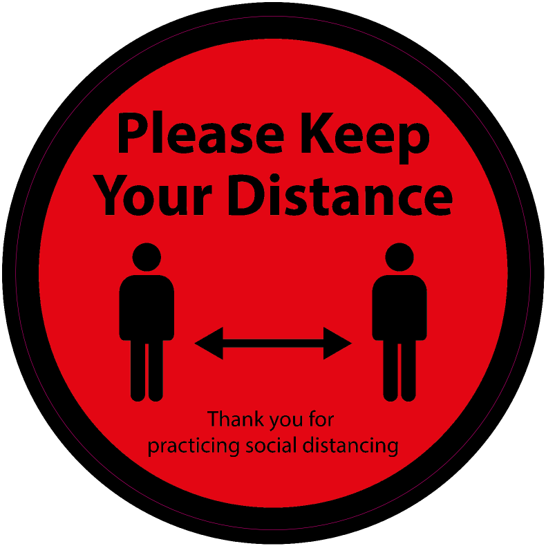 Social Distance Floor Sticker (red)