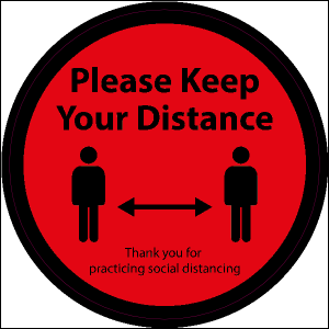 Social Distance Floor Sticker (red)
